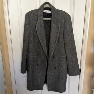 Zara Charcoal Double-breasted Coat